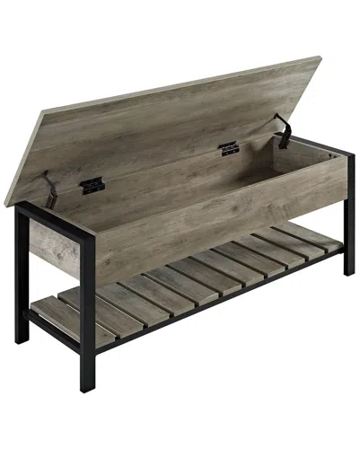 Walker Edison 48in Open-top Storage Bench With Shoe Shelf