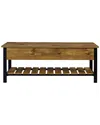 Walker Edison 48in Open-top Storage Bench With Shoe Shelf In Brown
