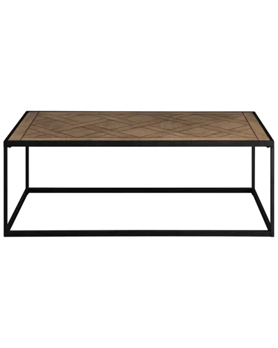Walker Edison 48in Parquet Top Coffee Table In Brown