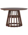 Walker Edison 48in Round Solid Wood Dining Table With Slatted Base In Brown