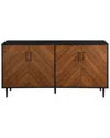 Walker Edison 58in Modern Bookmatch Buffet In Brown