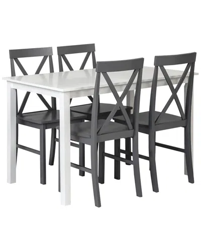 Walker Edison 5pc Dining Set With X-back Chairs