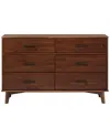 Walker Edison 6-drawer Modern Solid Wood Dresser With Metal Handles