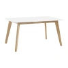 Walker Edison 60" Retro Modern Wood Kitchen Dining Table In White