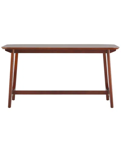 Walker Edison 60in Mid-century Dining Table With Trestle Base In Brown