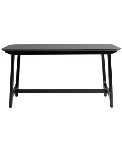Walker Edison 60in Mid-century Dining Table With Trestle Base In Black