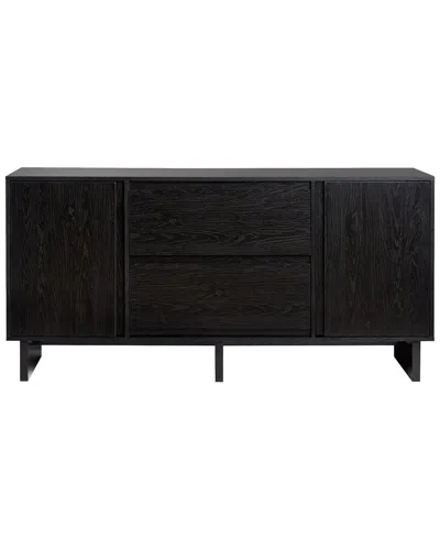 Walker Edison 63in Scandi Sideboard With Beveled Drawers In Black