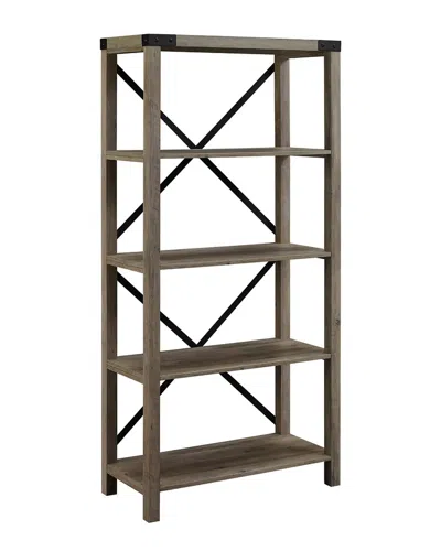Walker Edison 64in Metal X Bookcase