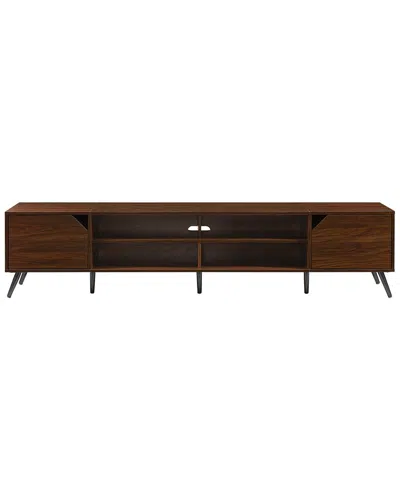 Walker Edison 80in Mid-century Modern Simple Wood Tv Stand In Brown