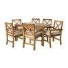 Walker Edison Catania Collection 7-pc. Weather Resistant Rectangular Dining Set In Brown