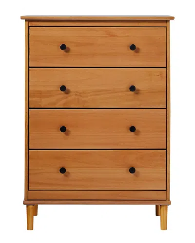 Walker Edison Classic 4-drawer Solid Wood Dresser In Brown