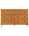 Walker Edison Classic 6-drawer Solid Wood Dresser In Brown