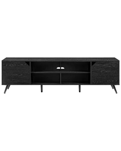 Walker Edison Contemporary 2-door Minimalist Tv Stand For Tvs Up To 80in In Black