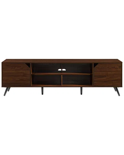 Walker Edison Contemporary 2-door Minimalist Tv Stand For Tvs Up To 80in In Brown