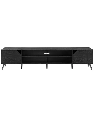 Walker Edison Contemporary 2-door Minimalist Tv Stand For Tvs Up To 90in In Black