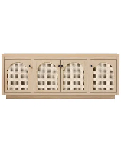 Walker Edison Contemporary Tv Stand & Sideboard With Rattan Doors For Up To  80in Tv