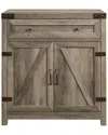 Walker Edison Farmhouse Double Barn Door Accent Cabinet With 1 Drawer In Grey