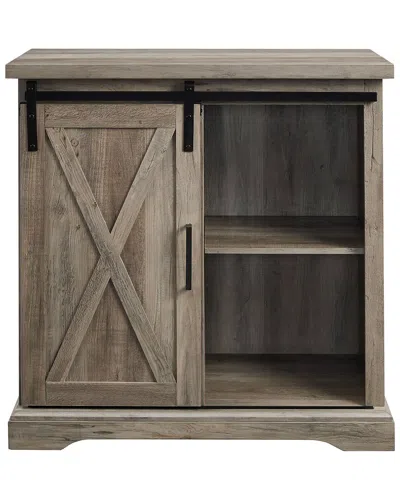 Walker Edison Farmhouse Sliding X Barn Door Accent Cabinet In Grey