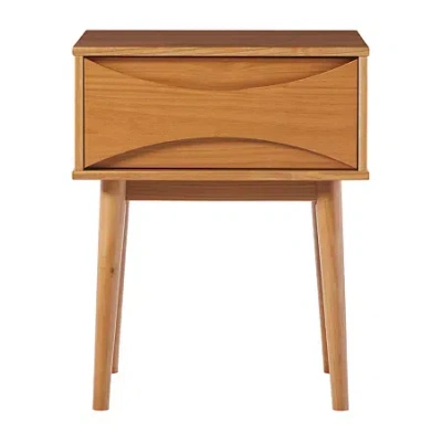 Walker Edison Mid Century 1-drawer Nightstand In Brown