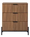 Walker Edison Mid-century 3-drawer Chest With Reeded Drawer Fronts In Brown