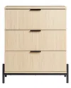 Walker Edison Mid-century 3-drawer Chest With Reeded Drawer Fronts In Brown