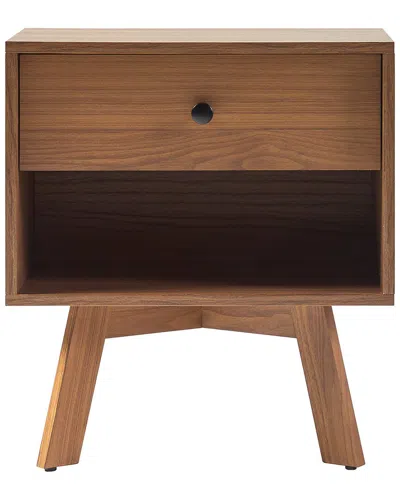 Walker Edison Mid-century Modern 20in 1-drawer Nightstand In Brown