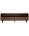 Walker Edison Mid - Century Modern Solid Wood 3 - Drawer Tv Stan