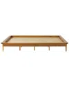 Walker Edison Mid-century Modern Solid Wood King Platform Bed Frame In Brown