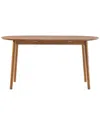 Walker Edison Mid Century Modern Solid Wood Oval Extension Dining Table In Neutral