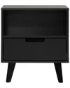 Walker Edison Modern 1-drawer Nightstand With Open Cubby In Black
