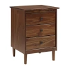 Walker Edison Modern 3 Drawer Solid Wood Nightstand In Brown