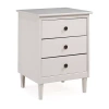 Walker Edison Modern 3 Drawer Solid Wood Nightstand In White
