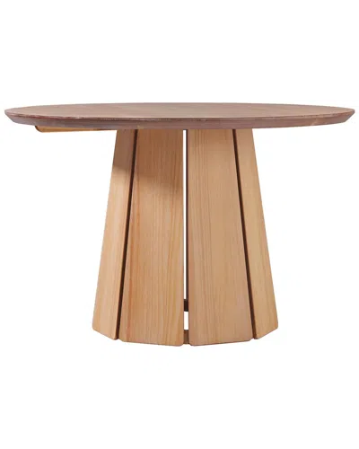 Walker Edison Modern 48in Round Solid Wood Pedestal Dining Table In White
