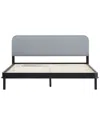 Walker Edison Modern Curved Upholstered Solid Wood Bed In Gray