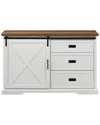 Walker Edison Modern Farmhouse Metal & Wood Sliding X-barn Door Sideboard In Brown
