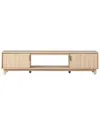 Walker Edison Modern Fluted-door Minimalist Tv Stand For Tvs Up To 80in In Brown