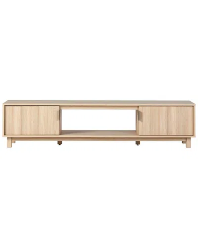 Walker Edison Modern Fluted-door Minimalist Tv Stand For Tvs Up To 80in In Brown