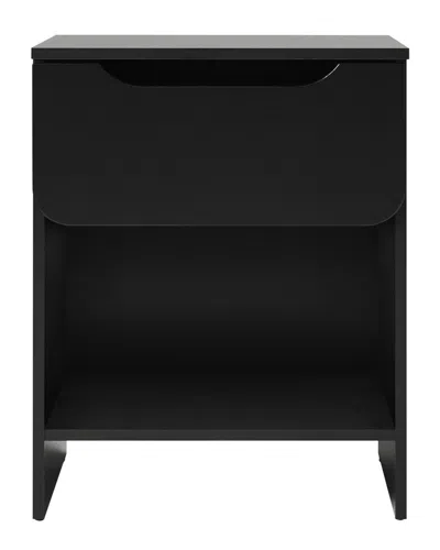 Walker Edison Modern Minimalist 1-drawer Nightstand With Cubby In Black