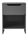 Walker Edison Modern Minimalist 1-drawer Nightstand With Cubby In Grey