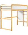 Walker Edison Modern Solid Wood Bunk Bed With Ladder In Neutral