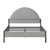 Walker Edison Modern Upholstered Curved Bed In Gray