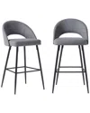 Walker Edison O Upholstered Bar Stool In Gray