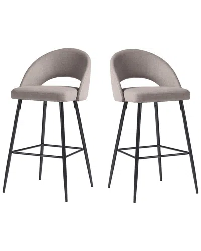 Walker Edison O Upholstered Bar Stool In Neutral