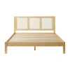 Walker Edison Rattan Wood Bedframe In White
