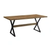 Walker Edison Rectangular Wood-top Dining Table In Brown