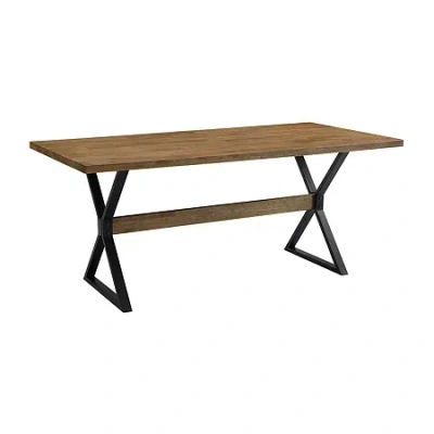 Walker Edison Rectangular Wood-top Dining Table In Brown