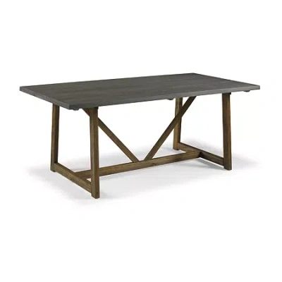 Walker Edison Rectangular Wood-top Dining Table In Gray