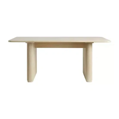 Walker Edison Rectangular Wood-top Dining Table In Sand
