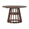 Walker Edison 48in Round Solid Wood Dining Table With Slatted Base In Brown