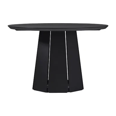 Walker Edison Round Wood-top Dining Table In Black